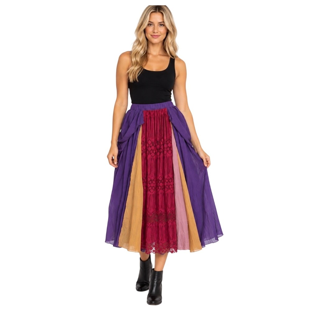 Disney Hocus Pocus Sarah Sanderson  Colorblock Maxi Skirt Small Halloween